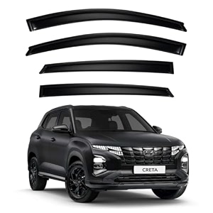 premium smoke car door visor frontrear sunrain guard outside mount tape-on window visors compatible with hyu-ndai creta 2025-2026