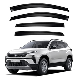premium smoke car door visor frontrear sunrain guard outside mount tape-on window visors compatible with tata harrier 2025-2026