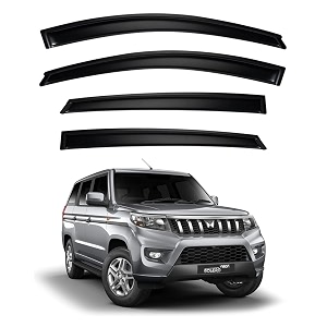 premium smoke car door visor frontrear sunrain guard outside mount tape-on window visors compatible with mahin-dra bolero neo 2025-2026