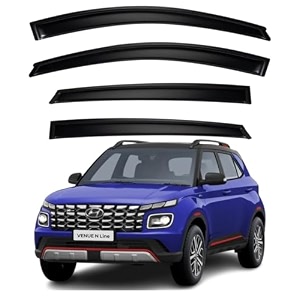 premium smoke car door visor frontrear sunrain guard outside mount tape-on window visors compatible with hyu-ndai venue n line 2025