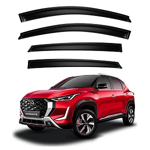 premium smoke car door visor frontrear sunrain guard outside mount tape-on window visors compatible with nissan magnite 2025-2026