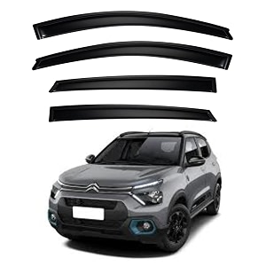 premium smoke car door visor frontrear sunrain guard outside mount tape-on window visors compatible with citroen c3 2025-2026