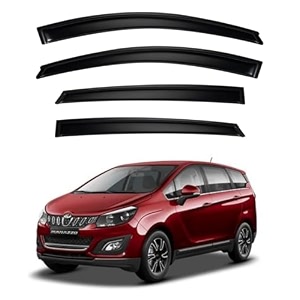 premium smoke car door visor frontrear sunrain guard outside mount tape-on window visors compatible with mahin-dra marazzo 2025-2026