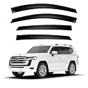 Premium Smoke Car Door Visor Front+Rear Sun/Rain Guard Outside Mount Tape-On Window Visors Compatible with (Toyo-ta Land Cruiser (2025-2026)