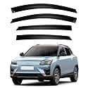 Premium Smoke Car Door Visor Front+Rear Sun/Rain Guard Outside Mount Tape-On Window Visors Compatible with Mahin-dra XUV 400 (2025-2026)