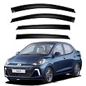 Premium Smoke Car Door Visor Front+Rear Sun/Rain Guard Outside Mount Tape-On Window Visors Compatible with Hyu-ndai Aura (2025-2026)