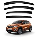 Premium Smoke Car Door Visor Front+Rear Sun/Rain Guard Outside Mount Tape-On Window Visors Compatible with Renault Kwid (2025-2026)
