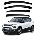 Premium Smoke Car Door Visor Front+Rear Sun/Rain Guard Outside Mount Tape-On Window Visors Compatible with Tata Punch (2025 Onwards)