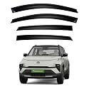 Premium Smoke Car Door Visor Front+Rear Sun/Rain Guard Outside Mount Tape-On Window Visors Compatible with Tata Punch EV (2025-2026)