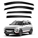 Premium Smoke Car Door Visor Front+Rear Sun/Rain Guard Outside Mount Tape-On Window Visors Compatible with New Facelift Hyundai Venue N Line (2025-2026)