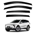 Premium Smoke Car Door Visor Front+Rear Sun/Rain Guard Outside Mount Tape-On Window Visors Compatible with Mahindra XEV 9S (2025-2026)