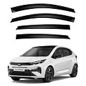 Premium Smoke Car Door Visor Front+Rear Sun/Rain Guard Outside Mount Tape-On Window Visors Compatible with Tata Altroz (2025-2026)