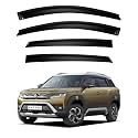 Premium Smoke Car Door Visor Front+Rear Sun/Rain Guard Outside Mount Tape-On Window Visors Compatible with Suzuki Brezza (2025-2026)