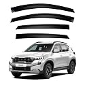Premium Smoke Car Door Visor Front+Rear Sun/Rain Guard Outside Mount Tape-On Window Visors Compatible with Kia Sonet (2025-2026)