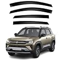 Premium Smoke Car Door Visor Front+Rear Sun/Rain Guard Outside Mount Tape-On Window Visors Compatible with Maruti Suzuki Brezza (2026)