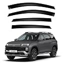 Premium Smoke Car Door Visor Front+Rear Sun/Rain Guard Outside Mount Tape-On Window Visors Compatible with Hyu-ndai Alcazar (2025-2026)