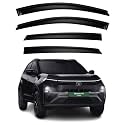 Premium Smoke Car Door Visor Front+Rear Sun/Rain Guard Outside Mount Tape-On Window Visors Compatible with Tata Nexon EV (2025-2026)