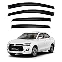 Premium Smoke Car Door Visor Front+Rear Sun/Rain Guard Outside Mount Tape-On Window Visors Compatible with Suzuki Dzire (2025-2026)
