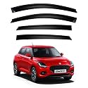 Premium Smoke Car Door Visor Front+Rear Sun/Rain Guard Outside Mount Tape-On Window Visors Compatible with Suzuki Swift (2025-2026)