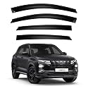 Premium Smoke Car Door Visor Front+Rear Sun/Rain Guard Outside Mount Tape-On Window Visors Compatible with Hyu-ndai Creta (2025-2026)