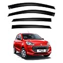Premium Smoke Car Door Visor Front+Rear Sun/Rain Guard Outside Mount Tape-On Window Visors Compatible with Suzuki Alto K10 (2025-2026)