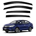 Premium Smoke Car Door Visor Front+Rear Sun/Rain Guard Outside Mount Tape-On Window Visors Compatible with Honda City Hybrid eHEV (2025-2026)