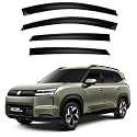 Premium Smoke Car Door Visor Front+Rear Sun/Rain Guard Outside Mount Tape-On Window Visors Compatible with MG Hector Tomahawk EV (2026)