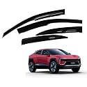 Premium Smoke Car Door Visor Front+Rear Sun/Rain Guard Outside Mount Tape-On Window Visors Compatible with Mahin-dra BE 6 (2025-2026)