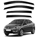 Premium Smoke Car Door Visor Front+Rear Sun/Rain Guard Outside Mount Tape-On Window Visors Compatible with Tata Tigor (2025-2026)