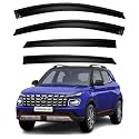 Premium Smoke Car Door Visor Front+Rear Sun/Rain Guard Outside Mount Tape-On Window Visors Compatible with Hyu-ndai Venue N Line (2025)