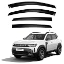 Premium Smoke Car Door Visor Front+Rear Sun/Rain Guard Outside Mount Tape-On Window Visors Compatible with Renault Duster (2026 Onwards)