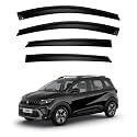 Premium Smoke Car Door Visor Front+Rear Sun/Rain Guard Outside Mount Tape-On Window Visors Compatible with Renault Triber (2025-2026)