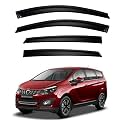 Premium Smoke Car Door Visor Front+Rear Sun/Rain Guard Outside Mount Tape-On Window Visors Compatible with Mahin-dra Marazzo (2025-2026)