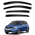 Premium Smoke Car Door Visor Front+Rear Sun/Rain Guard Outside Mount Tape-On Window Visors Compatible with Tata Tiago EV (2025-2026)