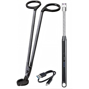 premium stainless steel candle wick trimmer  elegant long-reach wick cutter for smooth clean cuts candle accessory and longer life - black 2 black wick cutter  candle lighter