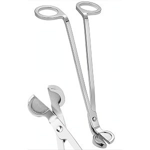 premium stainless steel candle wick trimmer  elegant long-reach wick cutter for smooth clean cuts reduced soot and longer candle life - silver 1 silver