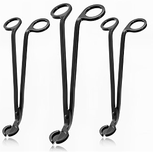 premium stainless steel candle wick trimmer  elegant long-reach wick cutter for smooth clean cuts reduced soot and longer candle life - black