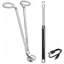 Premium Stainless Steel Candle Wick Trimmer – Elegant, Long-Reach Wick Cutter for Smooth, Clean Cuts, Candle Accessory and Longer Life - (2, Silver Wick Cutter + Candle Lighter)