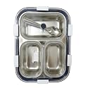 Premium Stainless Steel Three Compartment Lunch Box