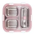 Premium Stainless Steel Three Compartment Lunch Box
