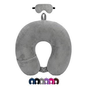 premium travel neck pillow with eye mask for men amp women soft comfortable head rest neck support pillow for airplane flight car train bus travel sleeping eye mask neck pillow combo