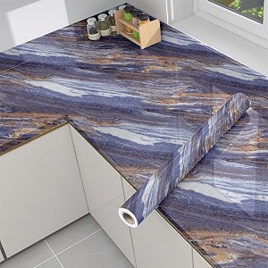 premium vinyl marble peel and stick wall diy waterproof wallpaper for home kitchen countertop cabinet furniture oil proof kitchen stickers60x200cm gt-new desing purpal brown