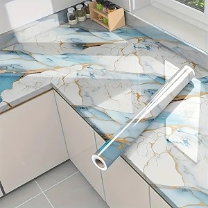premium vinyl marble peel and stick wall diy waterproof wallpaper for home kitchen countertop cabinet furniture oil proof kitchen stickers60x200cm gt-new desing golden line sky