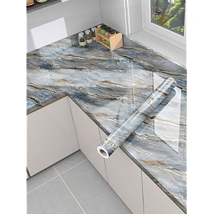 premium vinyl marble peel and stick wall diy waterproof wallpaper for home kitchen countertop cabinet furniture oil proof kitchen stickers60x200cm gt-new desing natural mountain