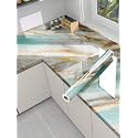 Premium Vinyl Marble Peel and Stick Wall DIY Waterproof Wallpaper for Home Kitchen Countertop Cabinet Furniture Oil Proof Kitchen Stickers(60x200cm) (gt-new Gold Sky)