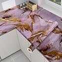 Premium Vinyl Marble Peel and Stick Wall DIY Waterproof Wallpaper for Home Kitchen Countertop Cabinet Furniture Oil Proof Kitchen Stickers(60x200cm) (gt-New Desing Pink Gold)