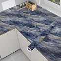 Premium Vinyl Marble Peel and Stick Wall DIY Waterproof Wallpaper for Home Kitchen Countertop Cabinet Furniture Oil Proof Kitchen Stickers(60x200cm) (gt Blue Waves)