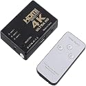 PremiumAV 3-Port HDMI Switch 4K 3-in-1 Out with Remote – Ultra HD HDMI Selector Box with IR Control for TV, Monitor, PS4, Fire Stick, Blu-ray, Laptop, Xbox, Projector