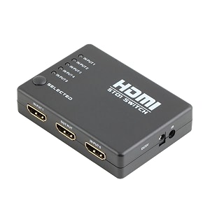 premiumav 5-port hdmi switch splitter black  connect up to 5 hdmi sources to one display supports 1080p4k uhd tv monitor projector compatible plug-and-play design