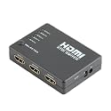 PremiumAV 5-Port HDMI Switch Splitter, Black – Connect Up to 5 HDMI Sources to One Display, Supports 1080p/4K UHD, TV Monitor Projector Compatible, Plug-and-Play Design